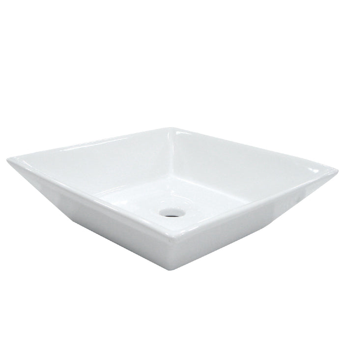 Artisan EV4256 16-9/16 Inch Ceramic Square Vessel Sink, White