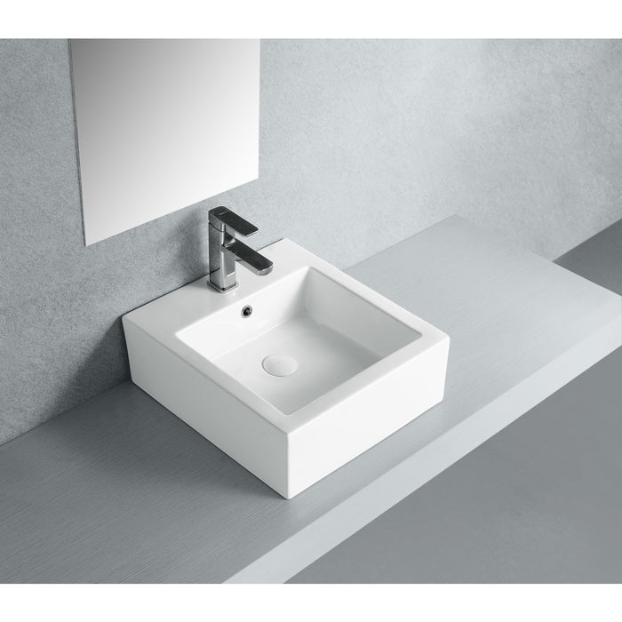 Kingston Sona EV4319 - Sierra 18-1/2 Inch Ceramic Square Vessel Sink, White