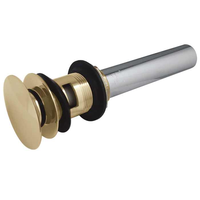 Kingston Sona EV6002 - Trimscape Brass Push Pop-Up Bathroom Sink Drain with Overflow, 22 Gauge, Polished Brass