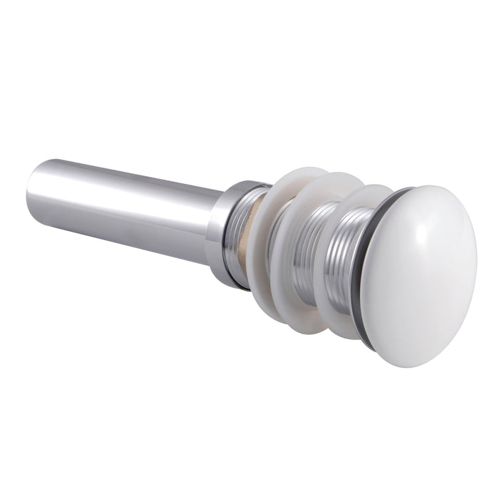 Kingston Sona EV7001WT - Trimscape Brass Push Pop-Up Bathroom Sink Drain without Overflow, 22 Gauge with Porcelain Cover, Polished Chrome/White