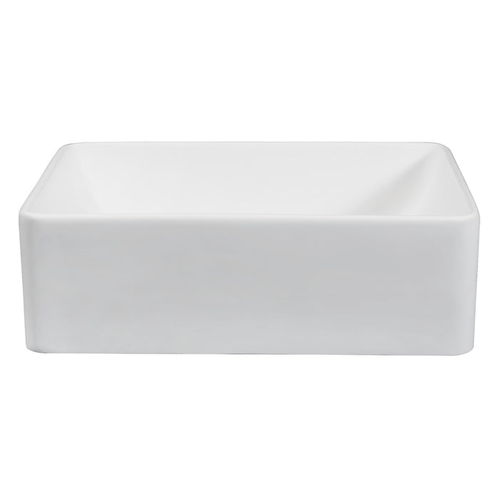 Kingston Sona EVA20156 - Arcticstone 19-11/16 Inch Solid Surface White Stone Rectangular Vessel Sink, Matte White