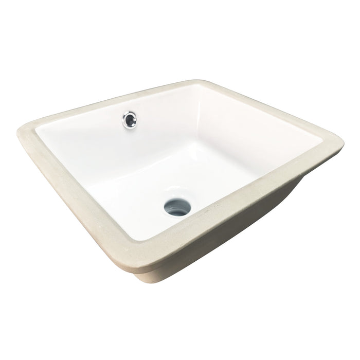 Kingston Linna EVB1412 14-Inch Ceramic Square Undermount Bathroom Sink, White
