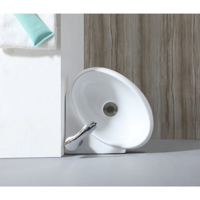 Kingston Sona EVC15154 - Minim 15-9/16 Inch Ceramic Corner Bathroom Sink (Single Hole), White