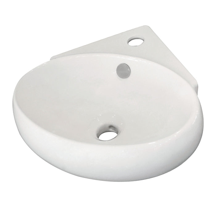 Kingston Sona EVC15154 - Minim 15-9/16 Inch Ceramic Corner Bathroom Sink (Single Hole), White