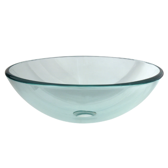 Kingston Templeton EVSPCC1 16-1/2 Inch Tempered Glass Round Vessel Sink, Crystal Clear