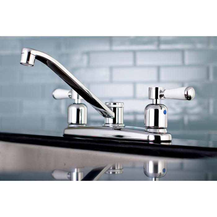 Kingston Tulare FB111DPL - Paris Two-Handle 2-Hole 8" Centerset Kitchen Faucet, Polished Chrome