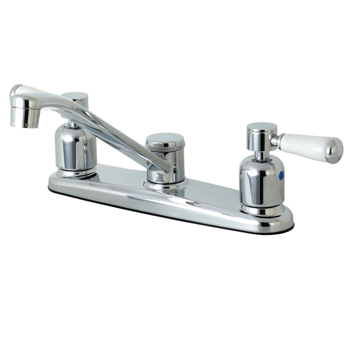 Kingston Tulare FB111DPL - Paris Two-Handle 2-Hole 8" Centerset Kitchen Faucet, Polished Chrome