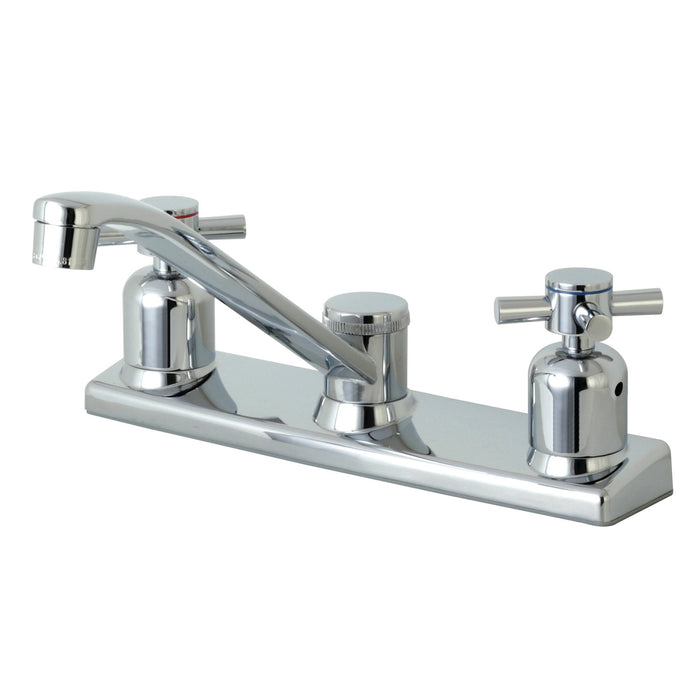 Kingston Tulare FB121DX - Concord Two-Handle 2-Hole 8" Centerset Kitchen Faucet, Polished Chrome