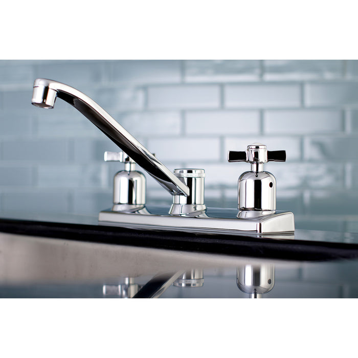 Kingston Tulare FB121ZX - Millennium Two-Handle 2-Hole 8" Centerset Kitchen Faucet, Polished Chrome
