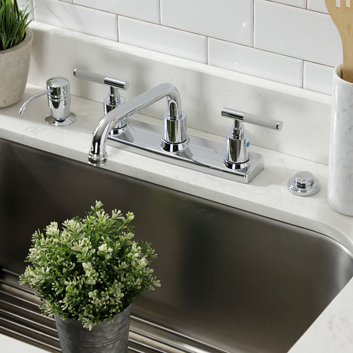 Kingston Sona FB2131CKL - Kaiser Two-Handle 2-Hole 8" Centerset Kitchen Faucet, Polished Chrome