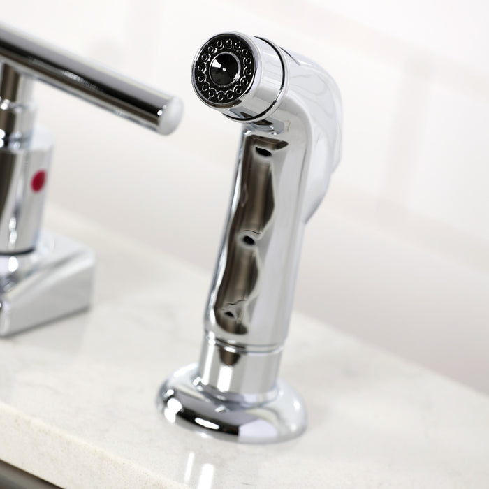 Kingston Sona FB2131CML - Manhattan Two-Handle 2-Hole 8" Centerset Kitchen Faucet, Polished Chrome