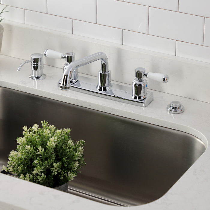 Kingston Sona FB2131DPL - Paris Two-Handle 2-Hole 8" Centerset Kitchen Faucet, Polished Chrome