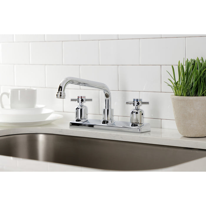 Kingston Sona FB2131DX - Concord Two-Handle 2-Hole 8" Centerset Kitchen Faucet, Polished Chrome
