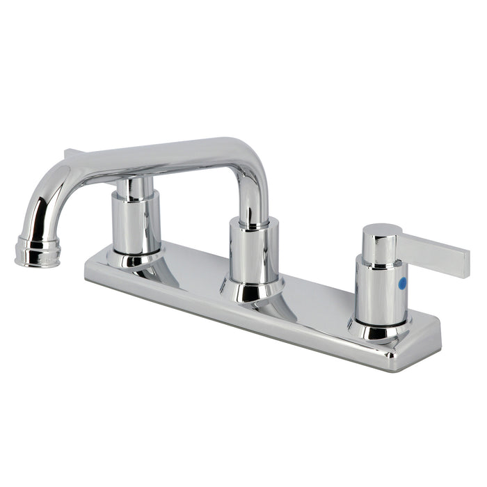 NuvoFusion FB2131NDL Two-Handle 2-Hole Deck Mount 8" Centerset Kitchen Faucet, Polished Chrome
