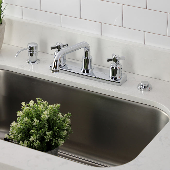 Kingston Tulare FB2131ZX - Millennium Two-Handle 2-Hole 8" Centerset Kitchen Faucet, Polished Chrome