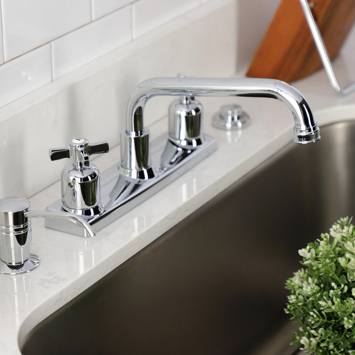 Kingston Tulare FB2131ZX - Millennium Two-Handle 2-Hole 8" Centerset Kitchen Faucet, Polished Chrome