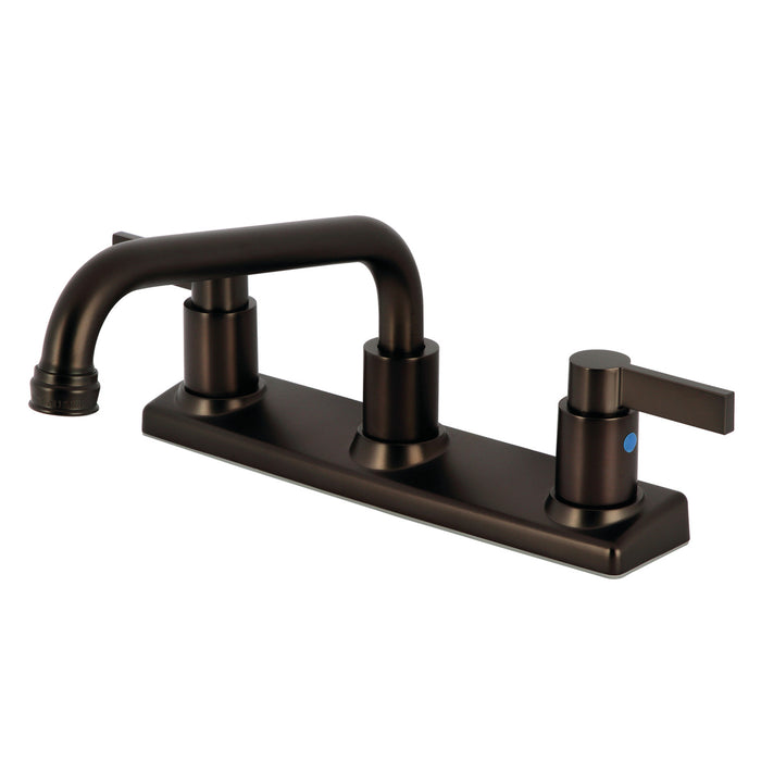 NuvoFusion FB2135NDL Two-Handle 2-Hole Deck Mount 8" Centerset Kitchen Faucet, Oil Rubbed Bronze