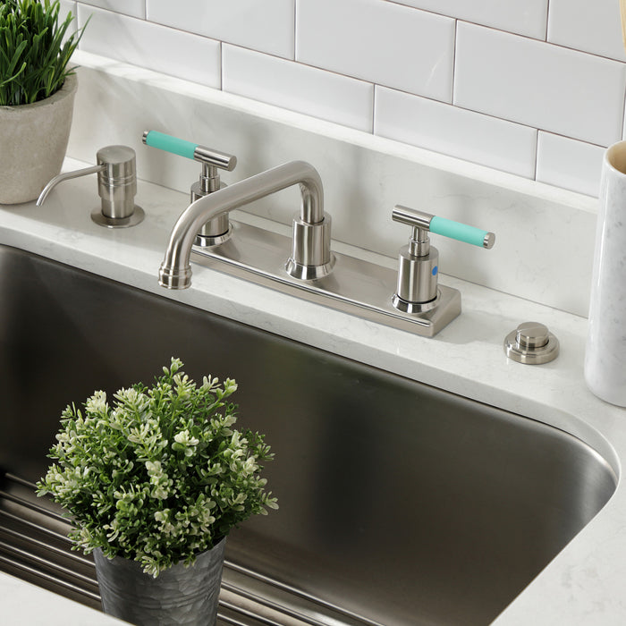 Kingston Sona FB2138CKL - Kaiser Two-Handle 2-Hole 8" Centerset Kitchen Faucet, Brushed Nickel