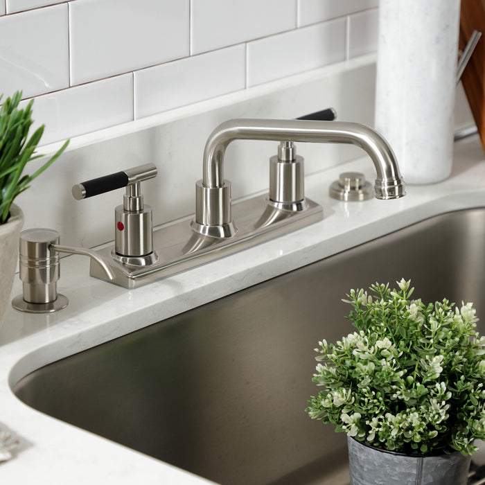 Kingston Sona FB2138CKL - Kaiser Two-Handle 2-Hole 8" Centerset Kitchen Faucet, Brushed Nickel