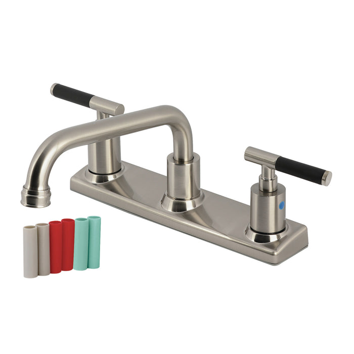 Kingston Sona FB2138CKL - Kaiser Two-Handle 2-Hole 8" Centerset Kitchen Faucet, Brushed Nickel