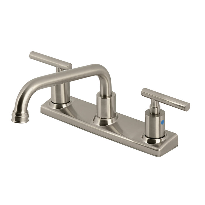 Manhattan FB2138CML Two-Handle 2-Hole Deck Mount 8" Centerset Kitchen Faucet, Brushed Nickel