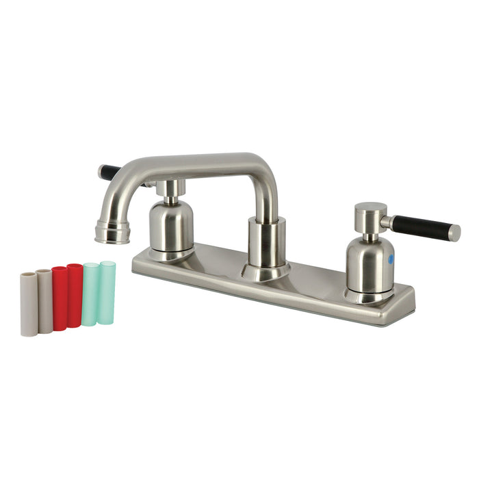 Kingston Sona FB2138DKL - Kaiser Two-Handle 2-Hole 8" Centerset Kitchen Faucet, Brushed Nickel