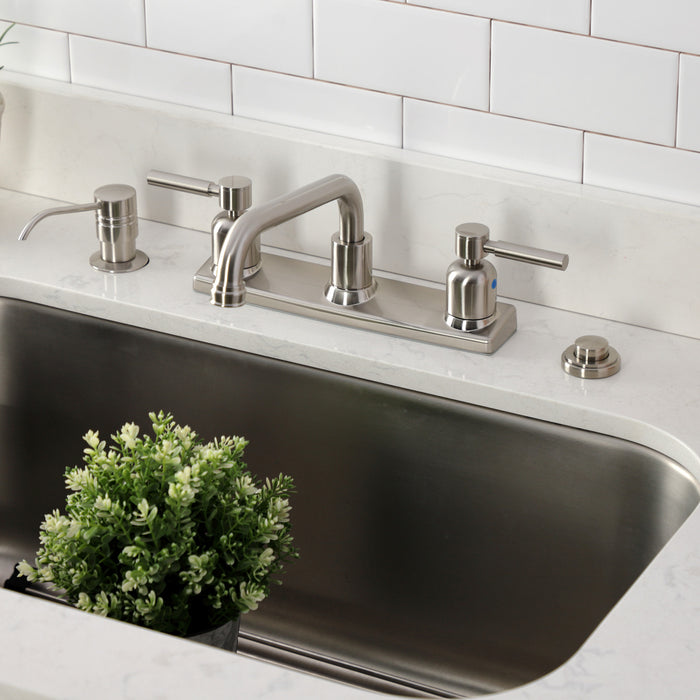 Kingston Sona FB2138DL - Concord Two-Handle 2-Hole 8" Centerset Kitchen Faucet, Brushed Nickel