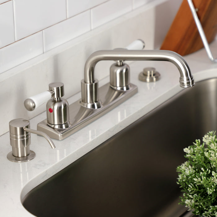 Kingston Sona FB2138DPL - Paris Two-Handle 2-Hole 8" Centerset Kitchen Faucet, Brushed Nickel
