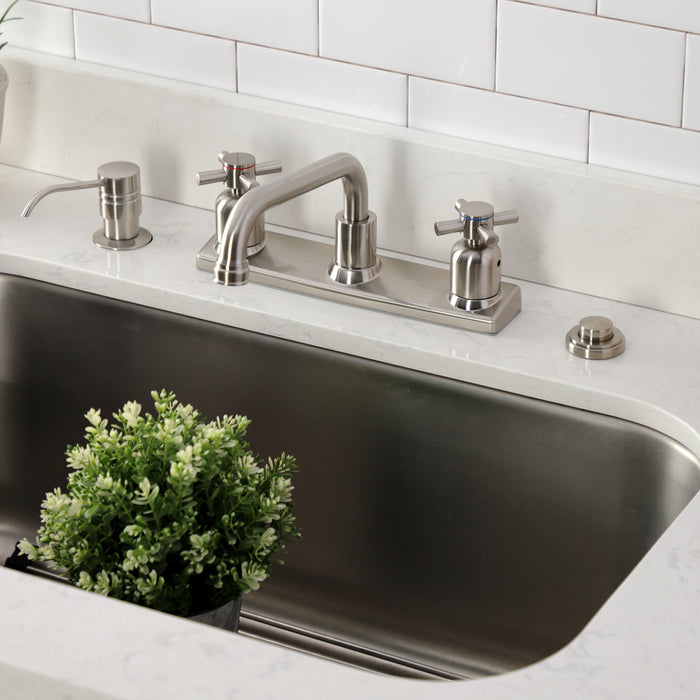 Kingston Sona FB2138DX - Concord Two-Handle 2-Hole 8" Centerset Kitchen Faucet, Brushed Nickel