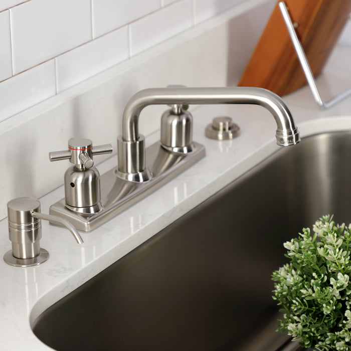 Kingston Sona FB2138DX - Concord Two-Handle 2-Hole 8" Centerset Kitchen Faucet, Brushed Nickel