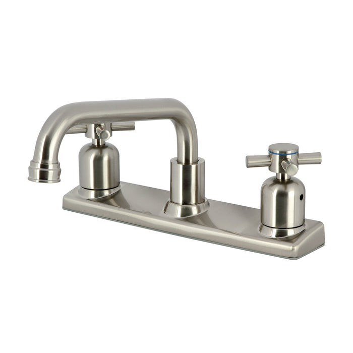 Concord FB2138DX Two-Handle 2-Hole Deck Mount 8" Centerset Kitchen Faucet, Brushed Nickel
