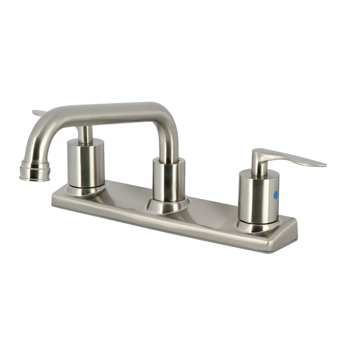 Kingston Tulare FB2138SVL - Serena Two-Handle 2-Hole 8" Centerset Kitchen Faucet, Brushed Nickel