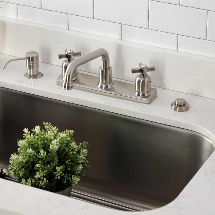 Kingston Tulare FB2138ZX - Millennium Two-Handle 2-Hole 8" Centerset Kitchen Faucet, Brushed Nickel