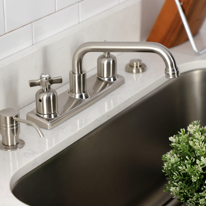 Kingston Tulare FB2138ZX - Millennium Two-Handle 2-Hole 8" Centerset Kitchen Faucet, Brushed Nickel