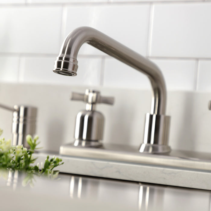 Kingston Tulare FB2138ZX - Millennium Two-Handle 2-Hole 8" Centerset Kitchen Faucet, Brushed Nickel