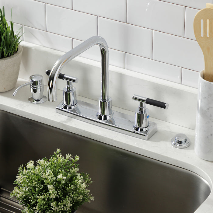 Kingston Sona FB2141CKL - Kaiser Two-Handle 2-Hole 8" Centerset Kitchen Faucet, Polished Chrome
