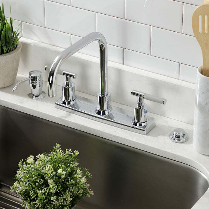 Kingston Sona FB2141CKL - Kaiser Two-Handle 2-Hole 8" Centerset Kitchen Faucet, Polished Chrome