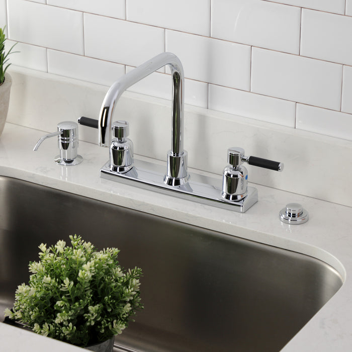 Kingston Sona FB2141DKL - Kaiser Two-Handle 2-Hole 8" Centerset Kitchen Faucet, Polished Chrome