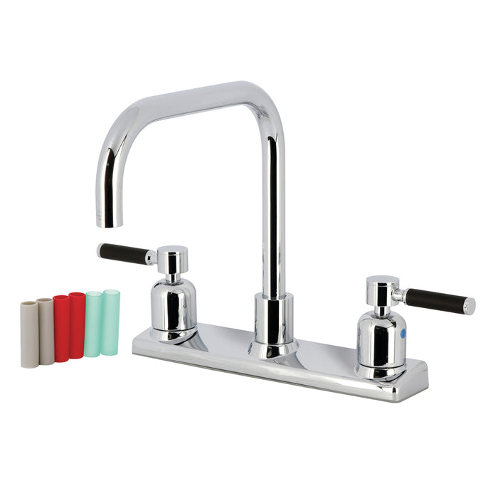 Kingston Sona FB2141DKL - Kaiser Two-Handle 2-Hole 8" Centerset Kitchen Faucet, Polished Chrome