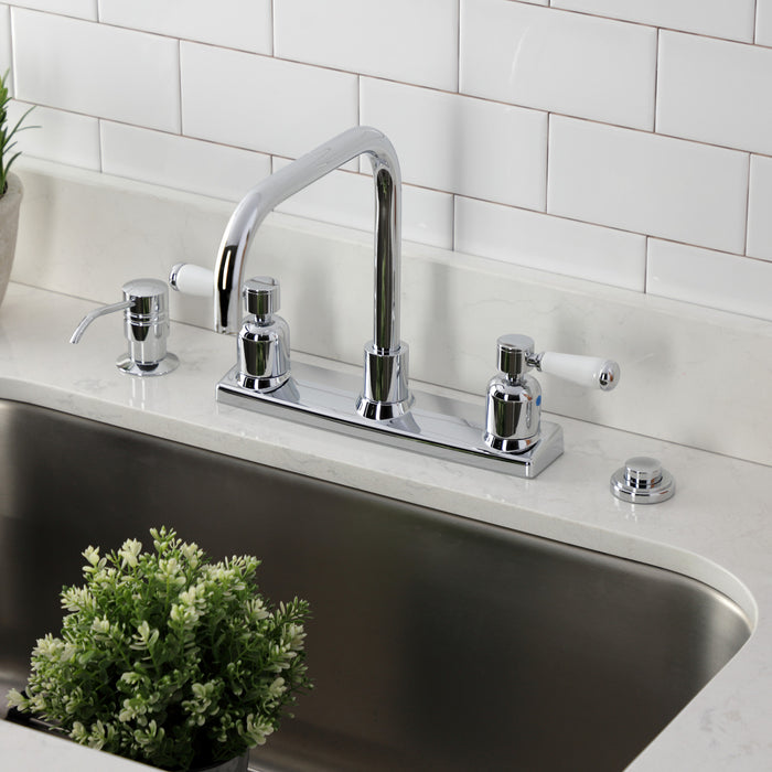 Kingston Tulare FB2141DPL - Paris Two-Handle 2-Hole 8" Centerset Kitchen Faucet, Polished Chrome