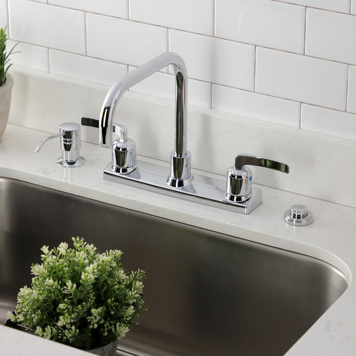 Kingston Tulare FB2141EFL - Centurion Two-Handle 2-Hole 8" Centerset Kitchen Faucet, Polished Chrome