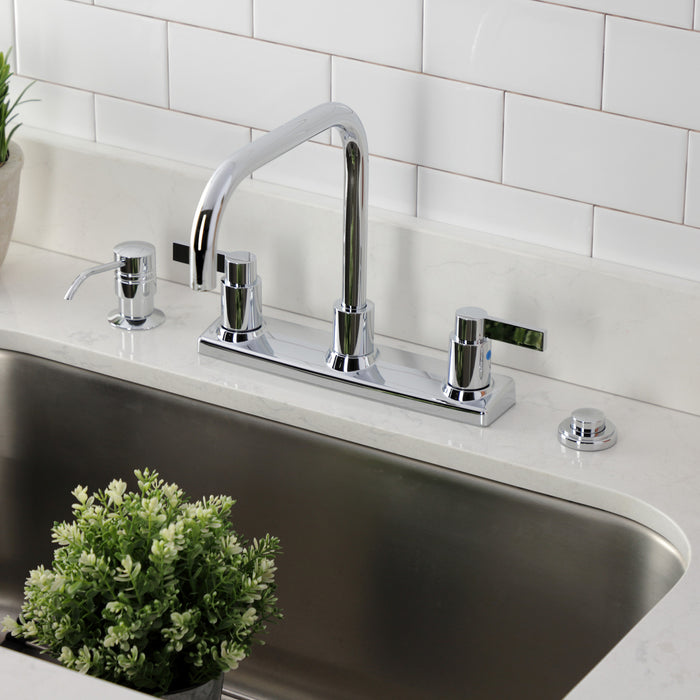 Kingston Sona FB2141NDL - NuvoFusion Two-Handle 2-Hole 8" Centerset Kitchen Faucet, Polished Chrome