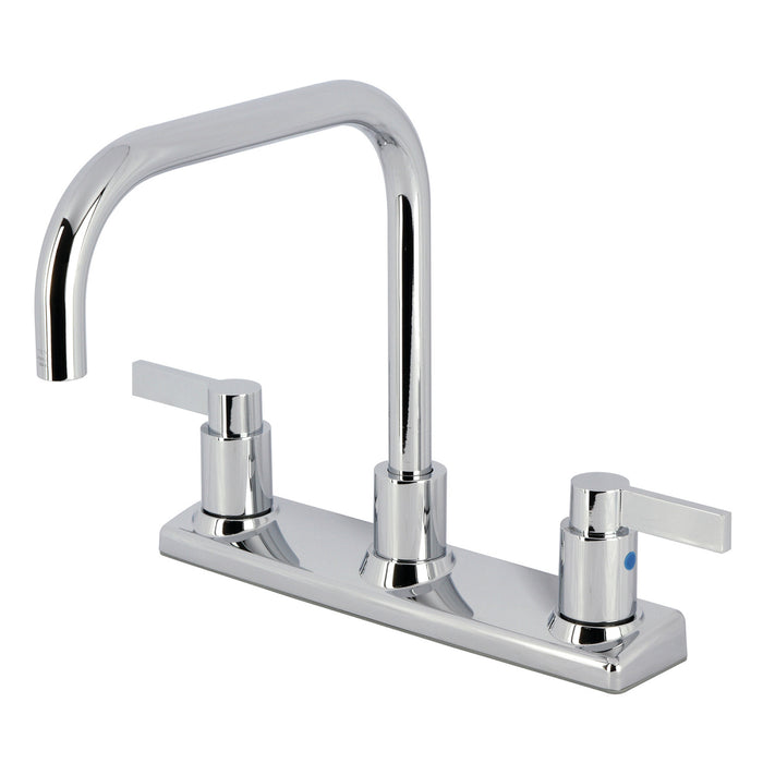 NuvoFusion FB2141NDL Two-Handle 2-Hole Deck Mount 8" Centerset Kitchen Faucet, Polished Chrome