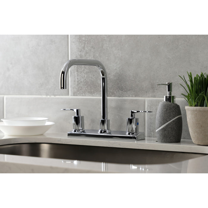 Kingston Tulare FB2141SVL - Serena Two-Handle 2-Hole 8" Centerset Kitchen Faucet, Polished Chrome