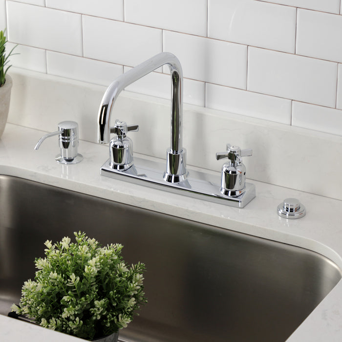 Kingston Tulare FB2141ZX - Millennium Two-Handle 2-Hole 8" Centerset Kitchen Faucet, Polished Chrome
