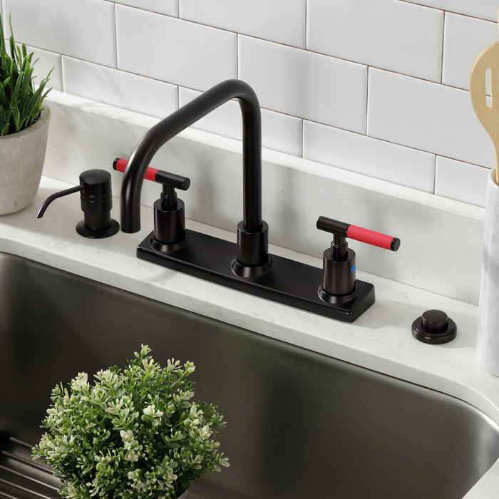 Kingston Sona FB2145CKL - Kaiser Two-Handle 2-Hole 8" Centerset Kitchen Faucet, Oil Rubbed Bronze