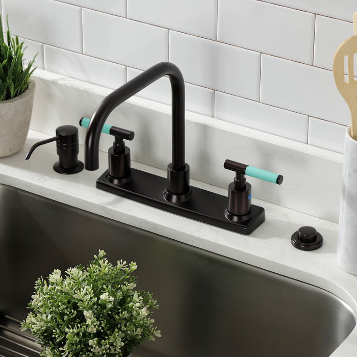 Kingston Sona FB2145CKL - Kaiser Two-Handle 2-Hole 8" Centerset Kitchen Faucet, Oil Rubbed Bronze