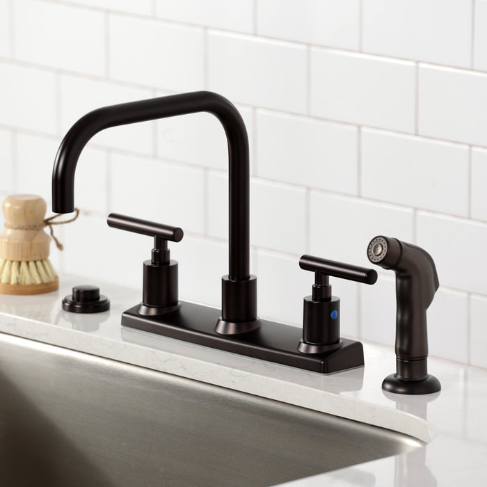 Kingston Sona FB2145CML - Manhattan Two-Handle 2-Hole 8" Centerset Kitchen Faucet, Oil Rubbed Bronze