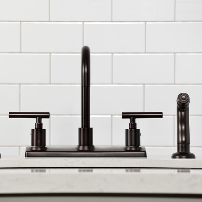 Kingston Sona FB2145CML - Manhattan Two-Handle 2-Hole 8" Centerset Kitchen Faucet, Oil Rubbed Bronze