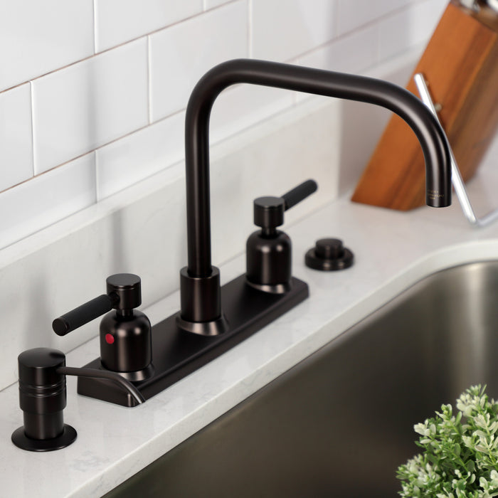 Kingston Sona FB2145DKL - Kaiser Two-Handle 2-Hole 8" Centerset Kitchen Faucet, Oil Rubbed Bronze